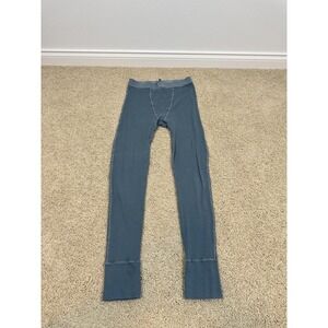 Skims Thermal Leggings Womens Medium Blue Ribbed Knit Ankle Lounge Stretch